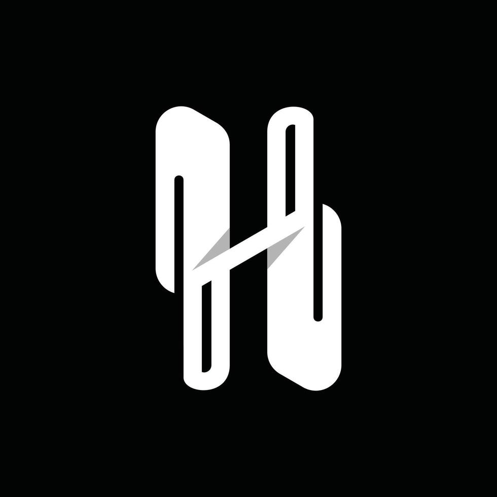 Letter H Monogram line modern and simple logo design template, logo on black background vector