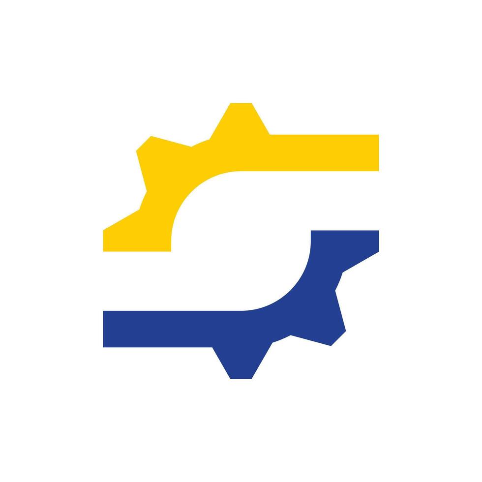 Letter S Gear modern icon design template, logotype element for template vector