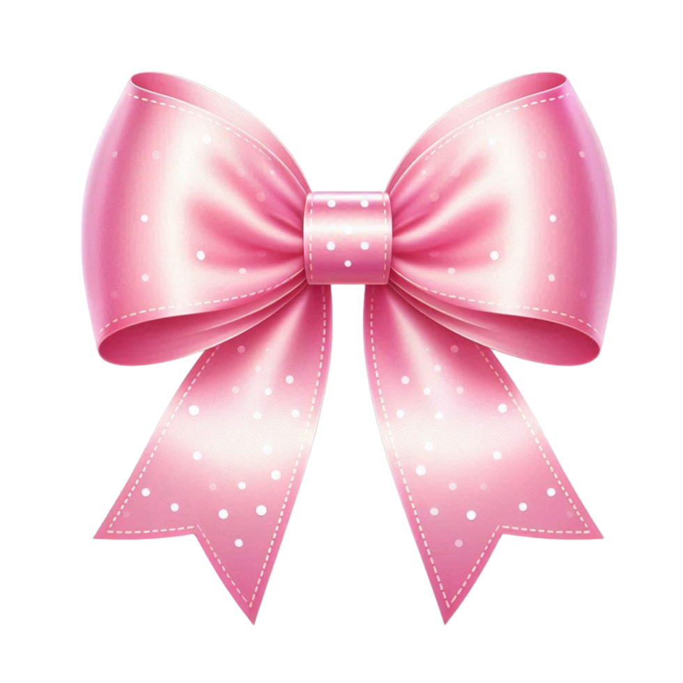Generated Ai Pink bow with ribbon png