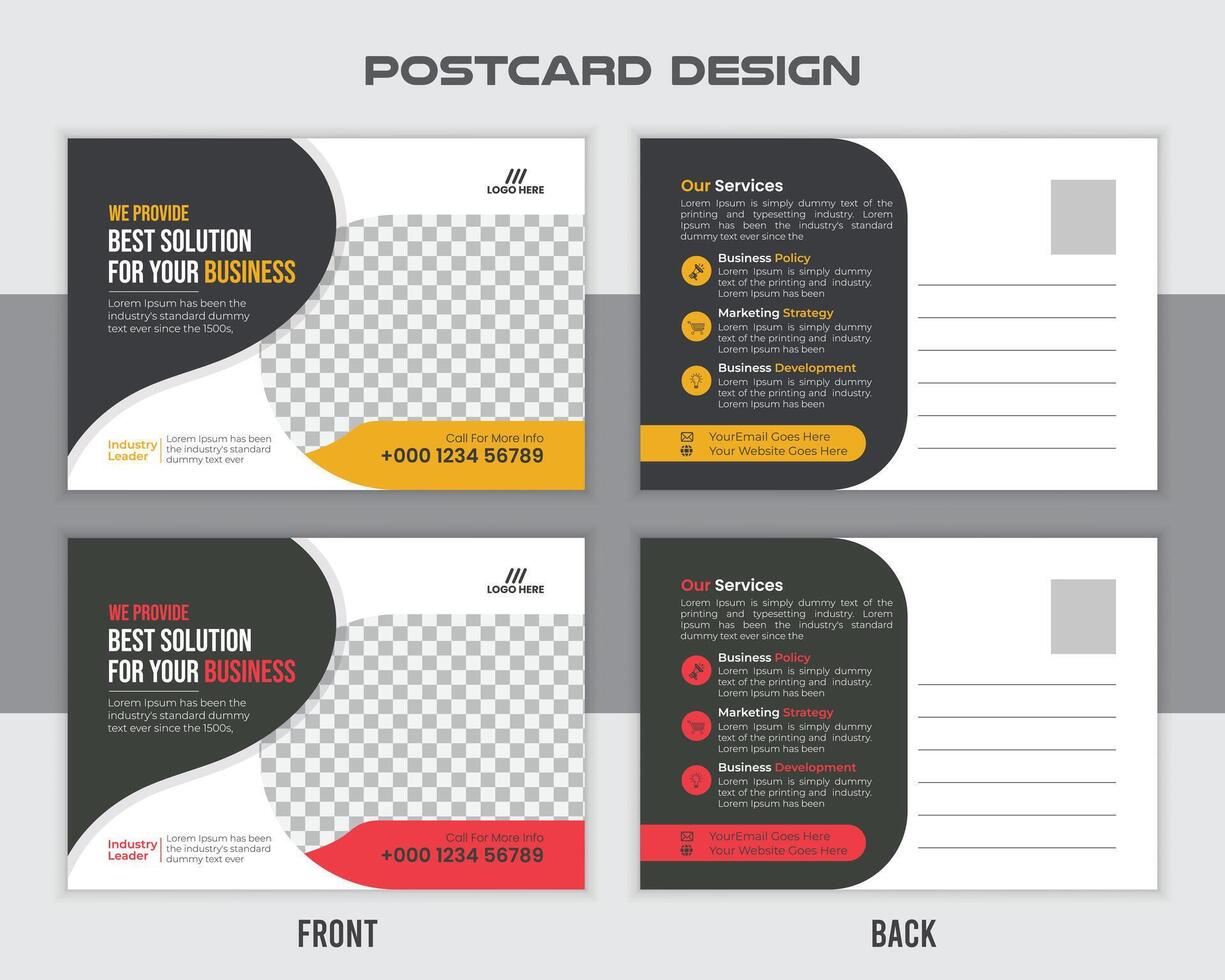 Abstract corporate business postcard template vector