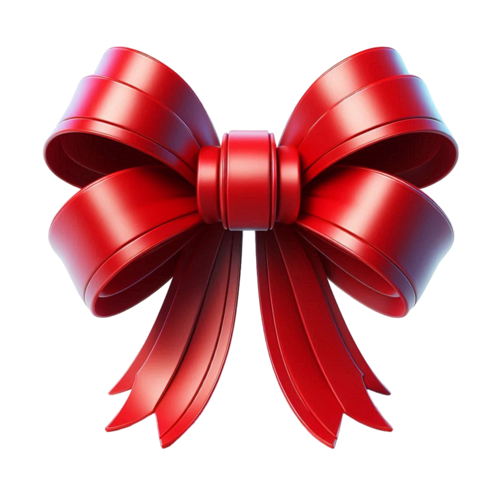 Generated Ai Red Ribbon Bow png