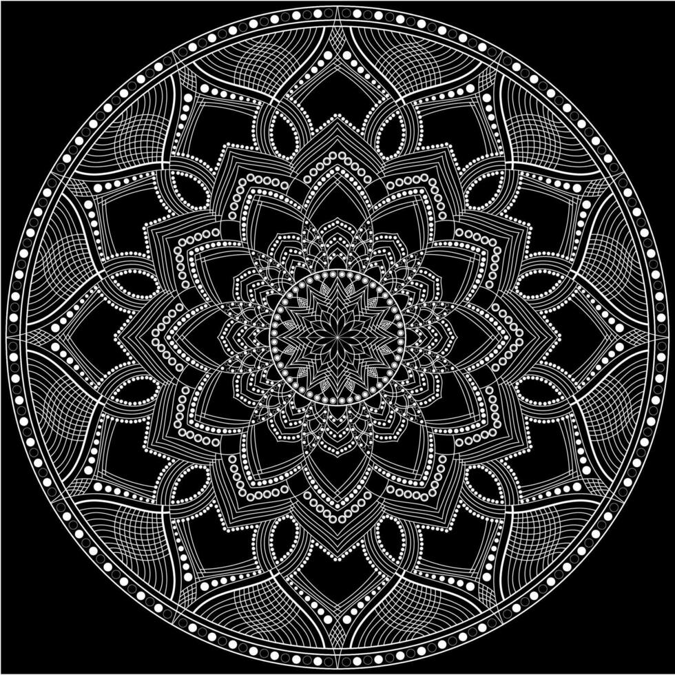Luxury Mehndi Henna Drawing Circular Mandala pattern for tattoo, decoration premium product poster or painting. Decorative ornament in ethnic oriental style. Outline doodle hand draw illustration vector