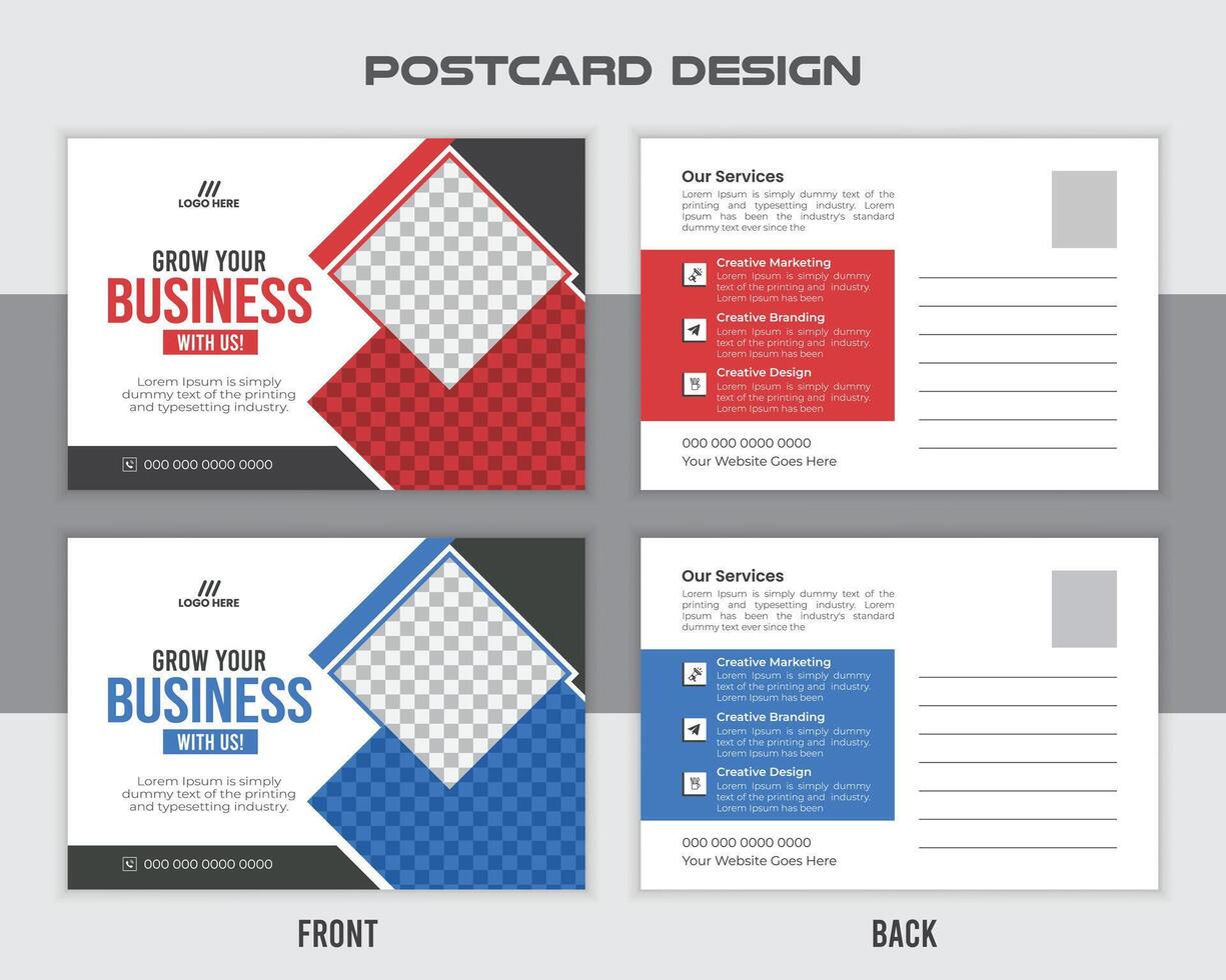 Abstract corporate business postcard template vector