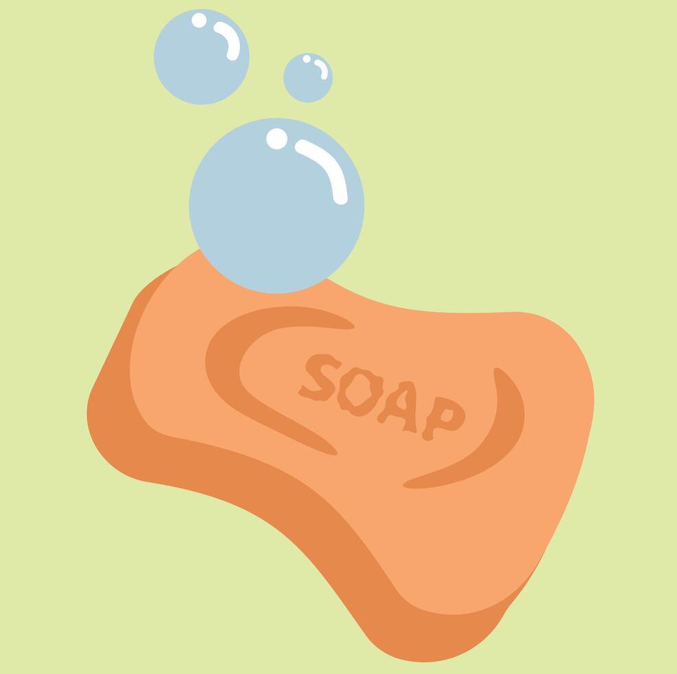 Orange Bar Soap Bubbling vector