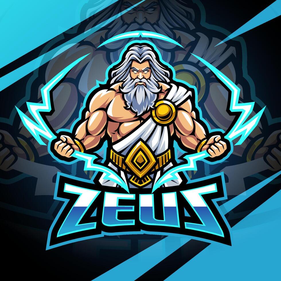Zeus esport mascot logo design vector