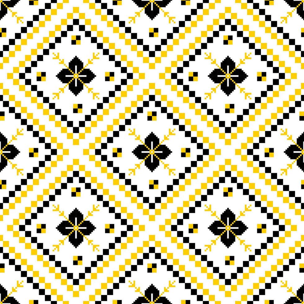 Flowers geometric fabric seamless pattern vector