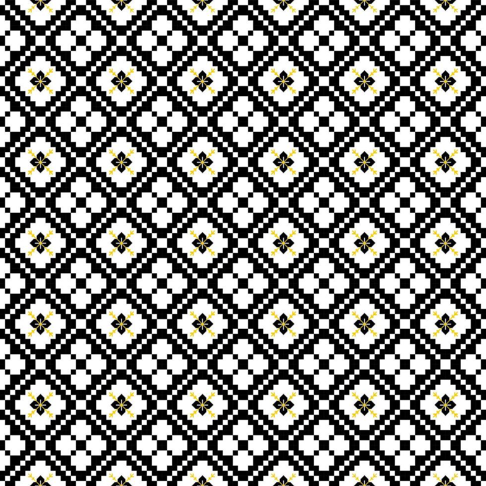 Flowers geometric fabric seamless pattern vector