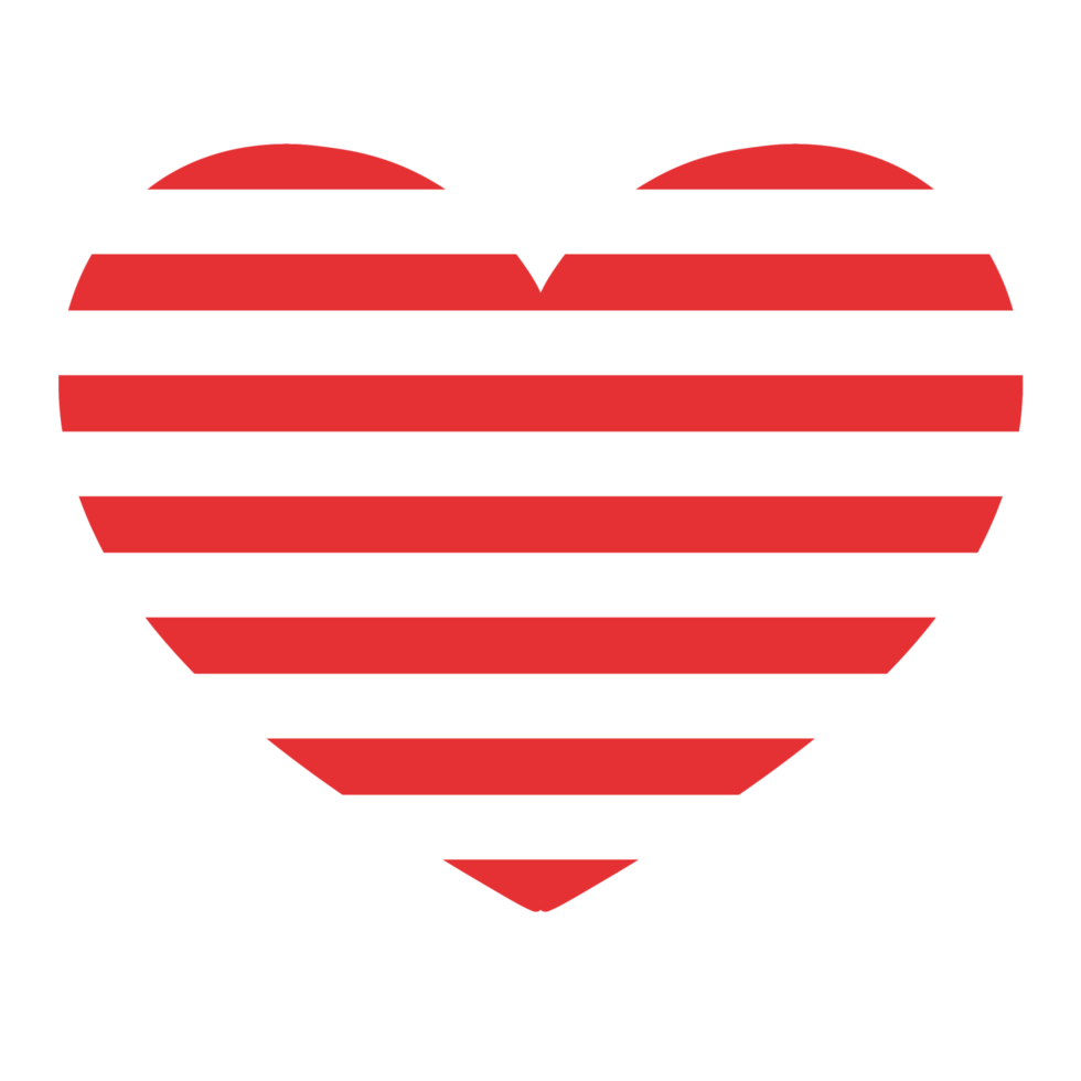 red and white stripes heart icon png