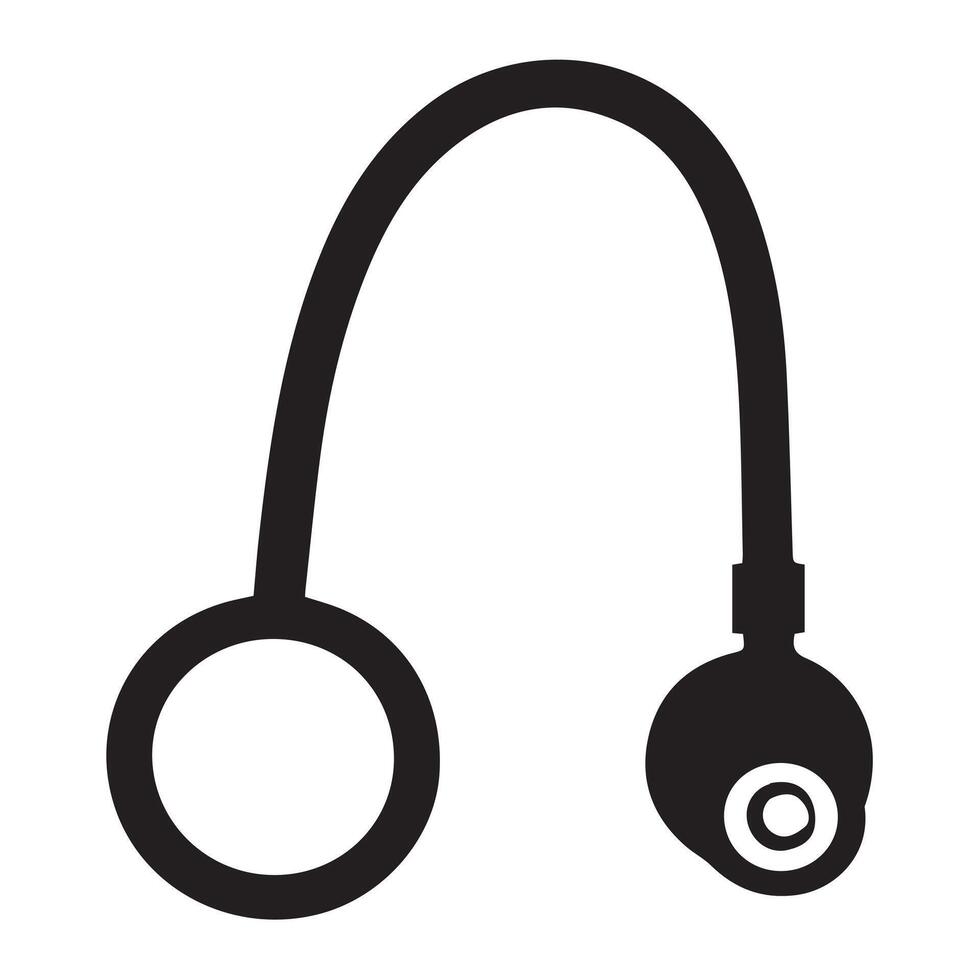 Stethoscope Illustration in black and white vector