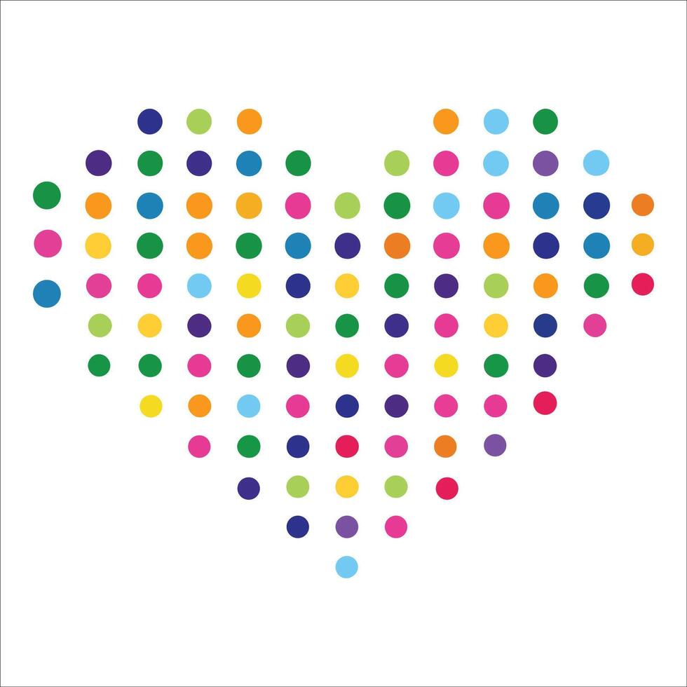 dots heart Illustration in black and white vector