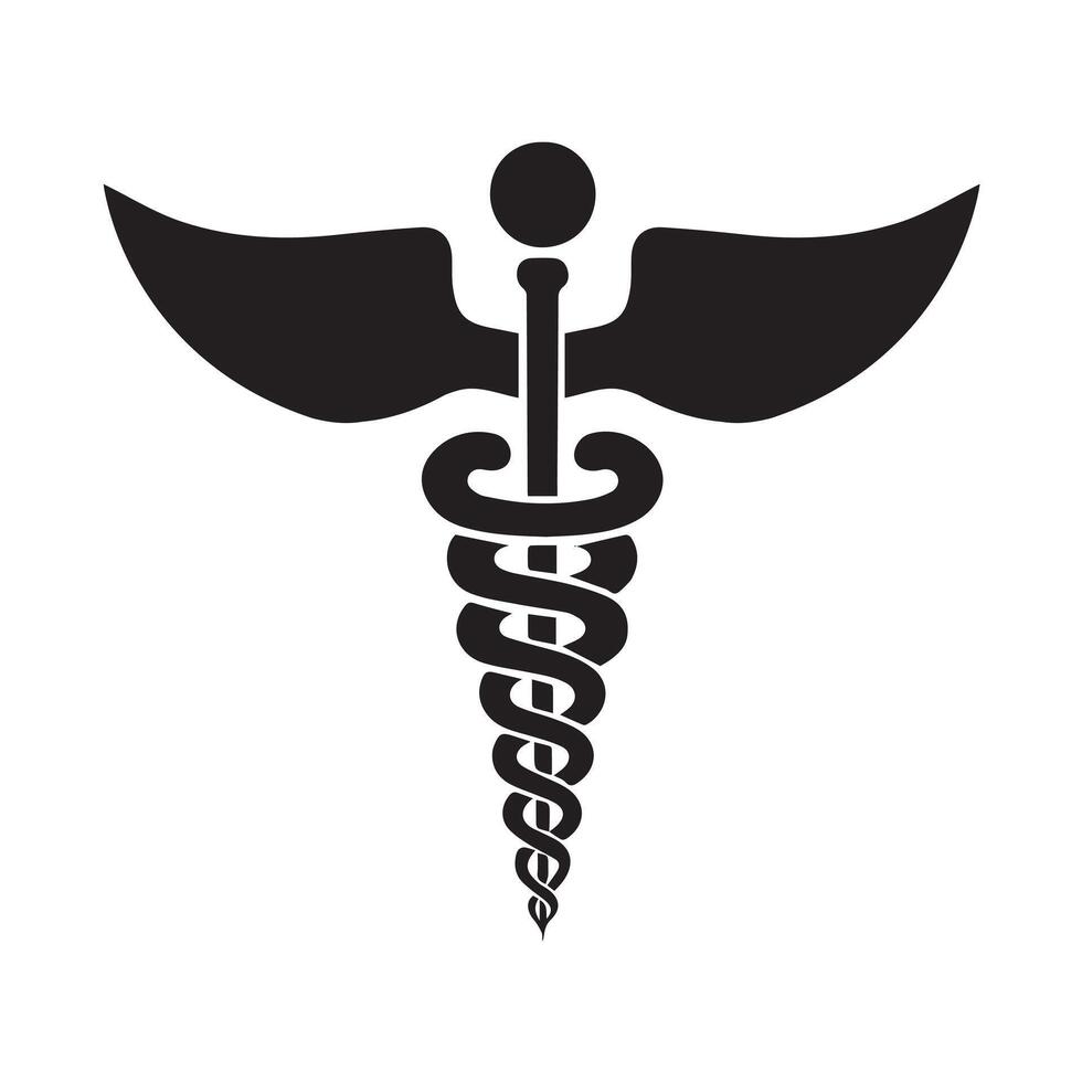 Caduceus and Staff of Hermes Illustration in black and white 45953975 Vector Art at Vecteezy