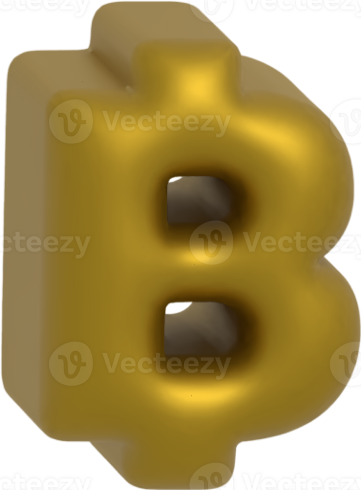 baht metallic inflate balloon style alphabet png