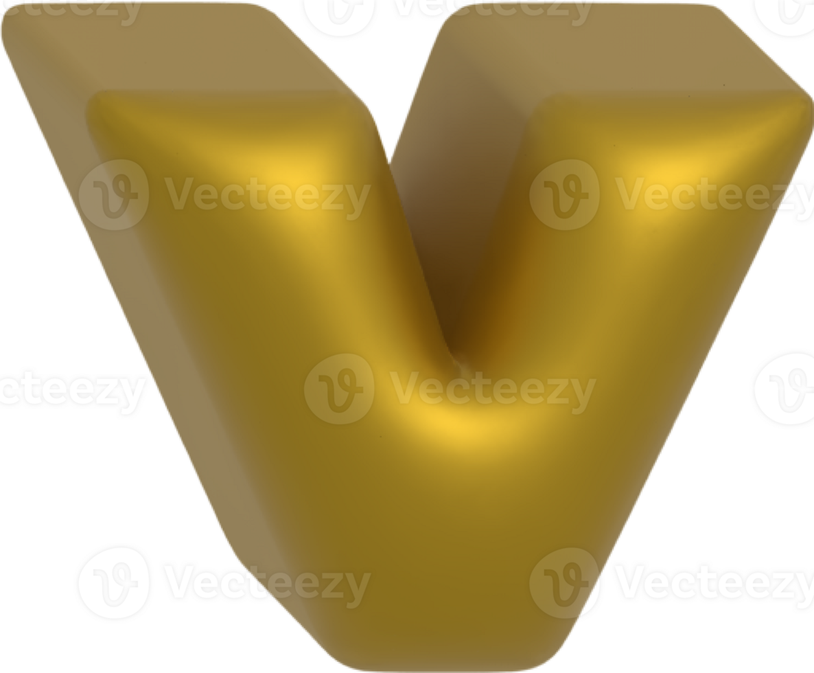 v metallic inflate balloon style alphabet png