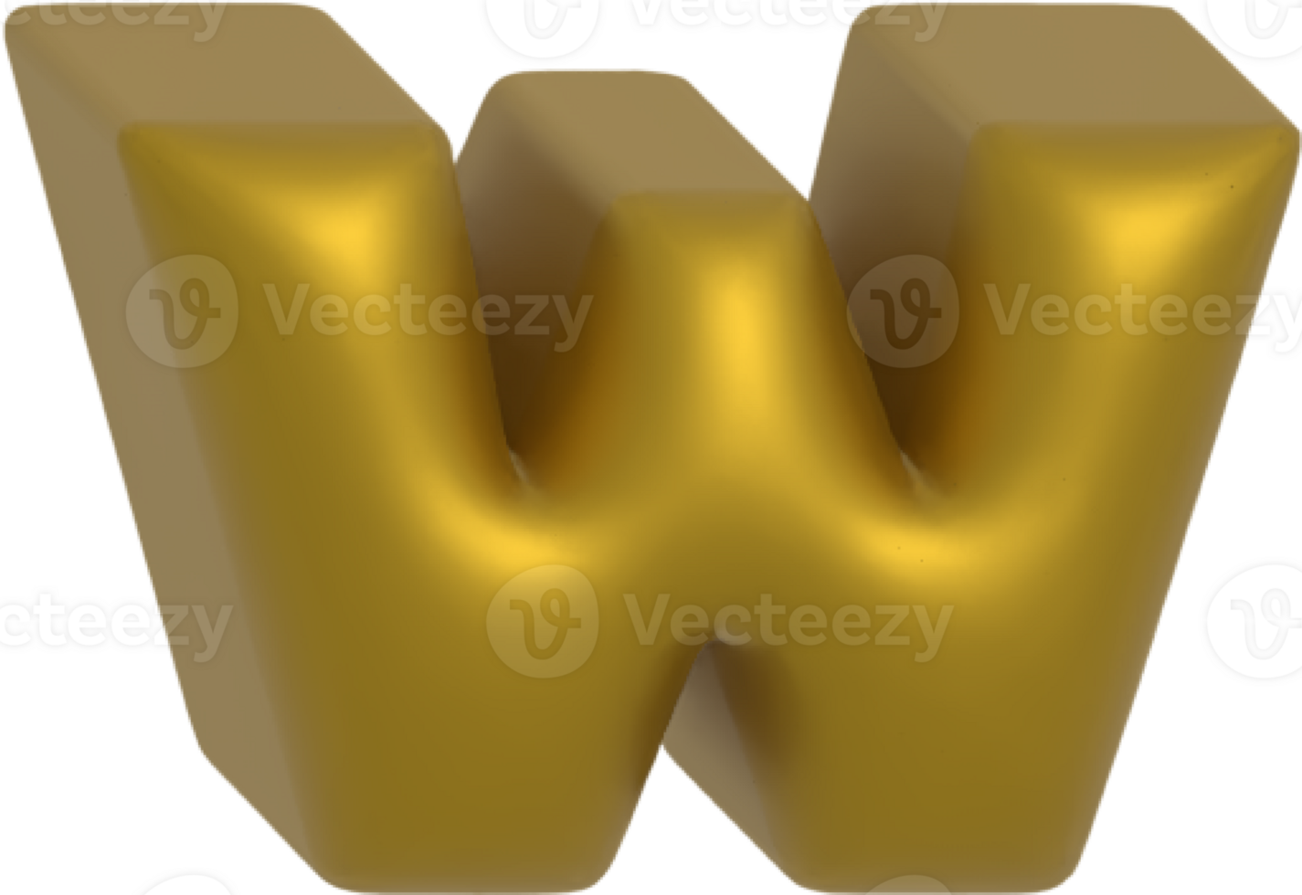 w metallic inflate balloon style alphabet png