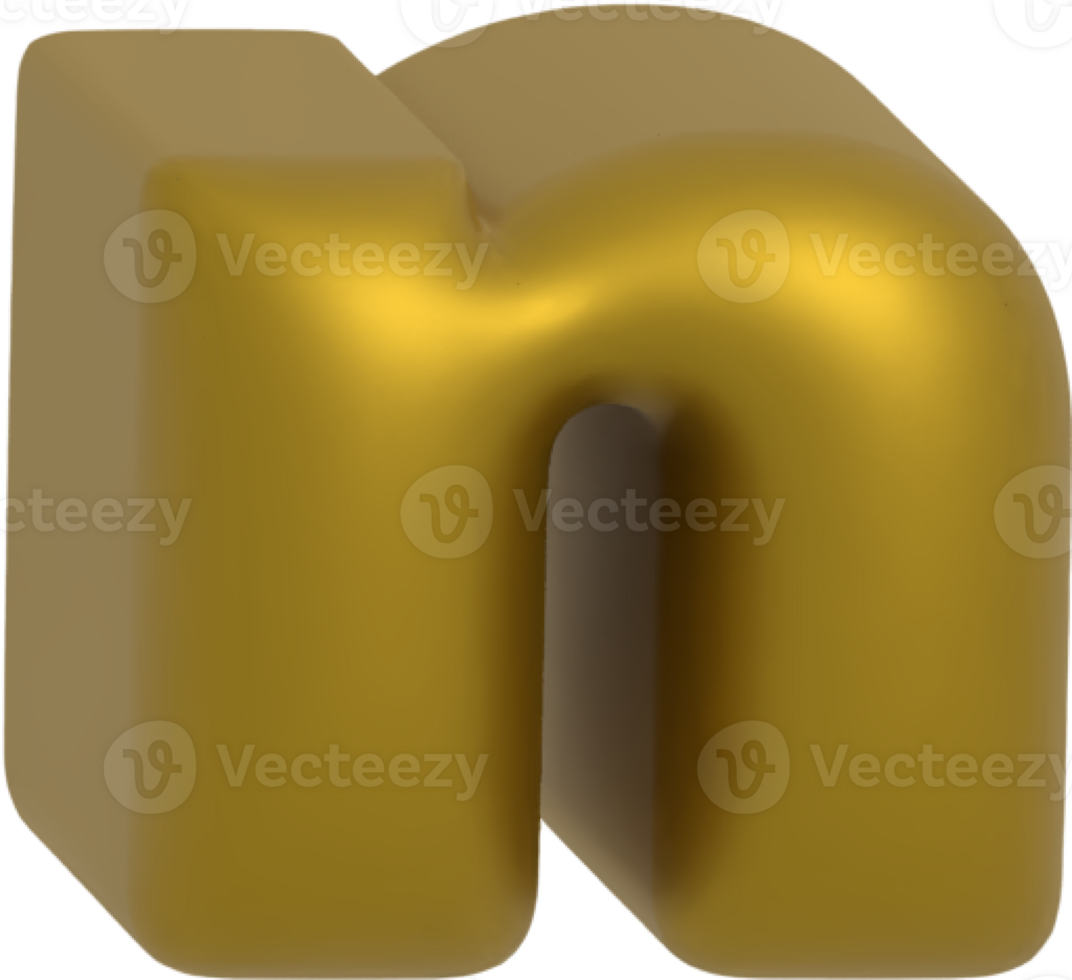 n metallic inflate balloon style alphabet png