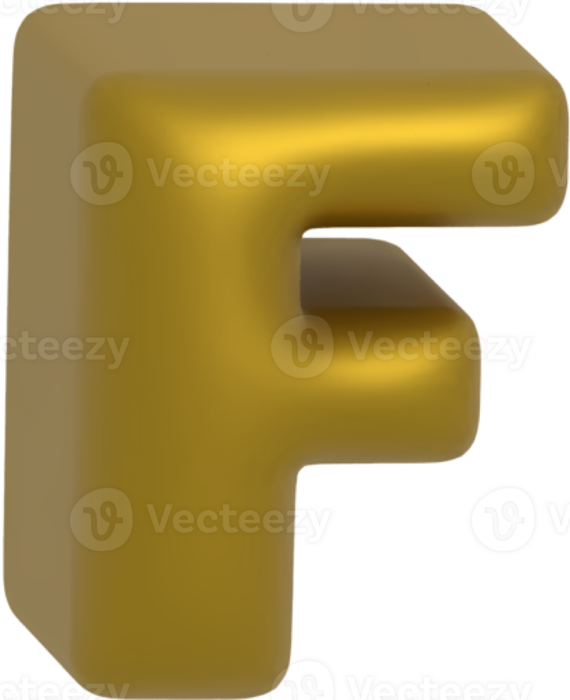 F metallic inflate balloon style alphabet png