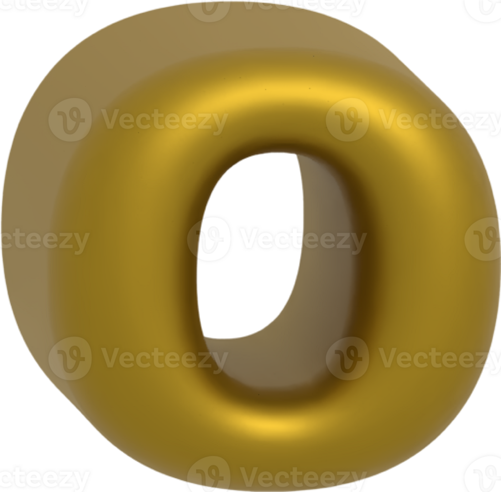 O metallic inflate balloon style alphabet png