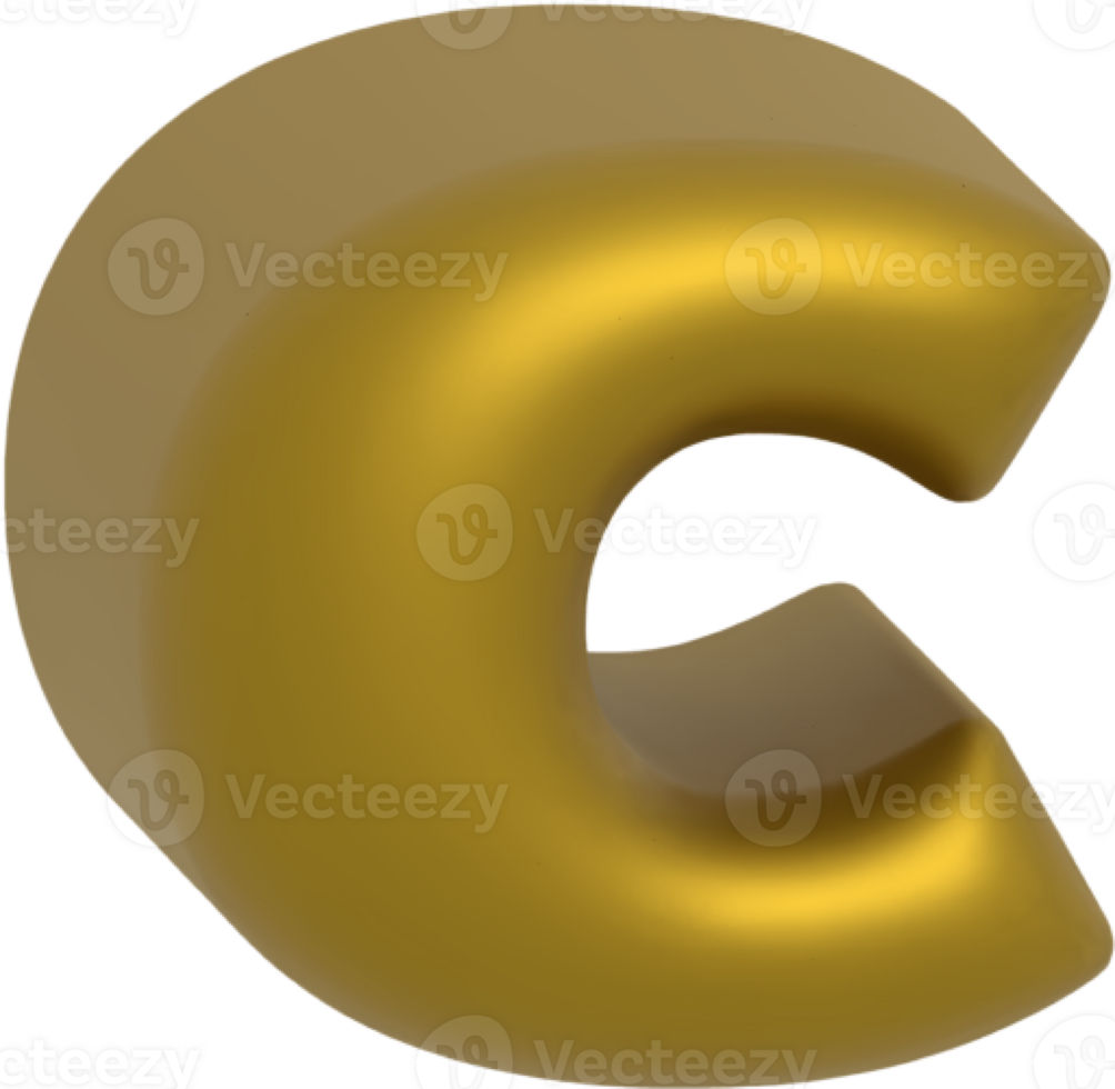 c metallic inflate balloon style alphabet png