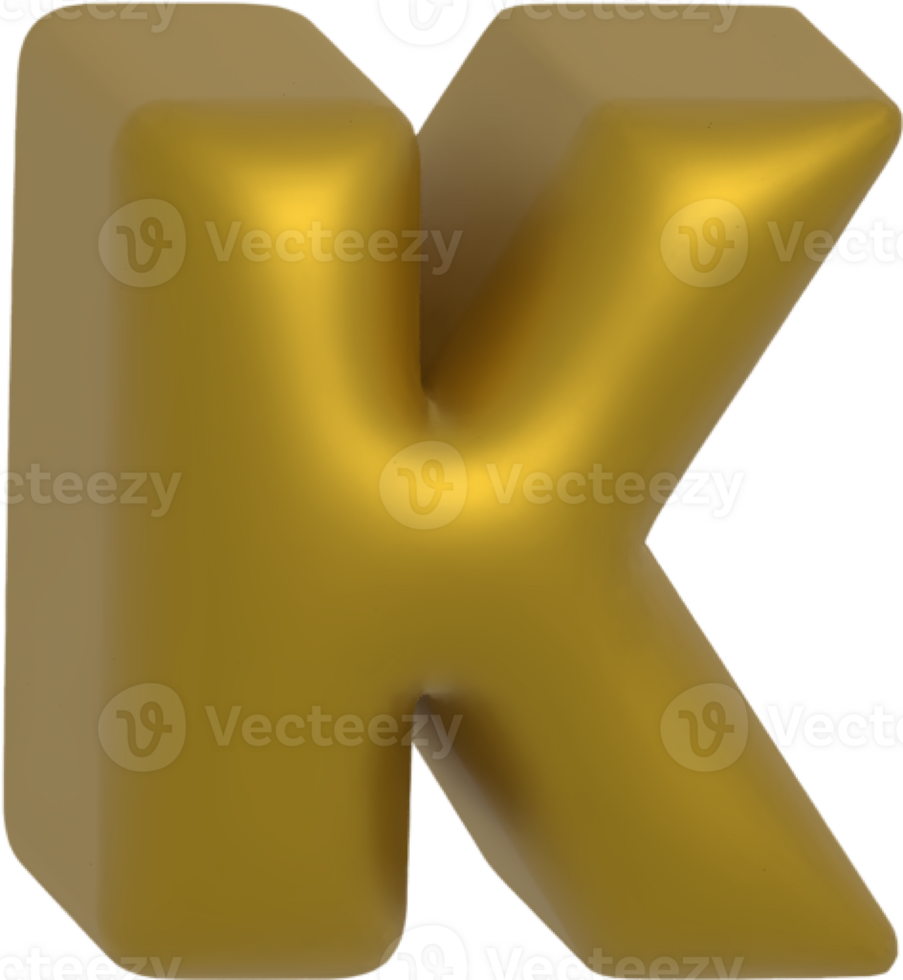 K metallic inflate balloon style alphabet png