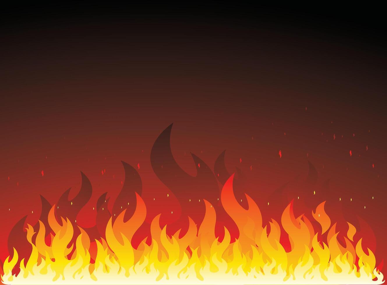 realistic fire flames burning and spark vector