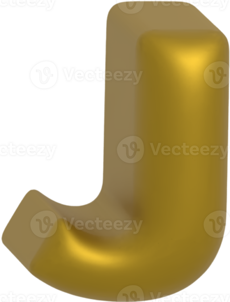 J metallic inflate balloon style alphabet png