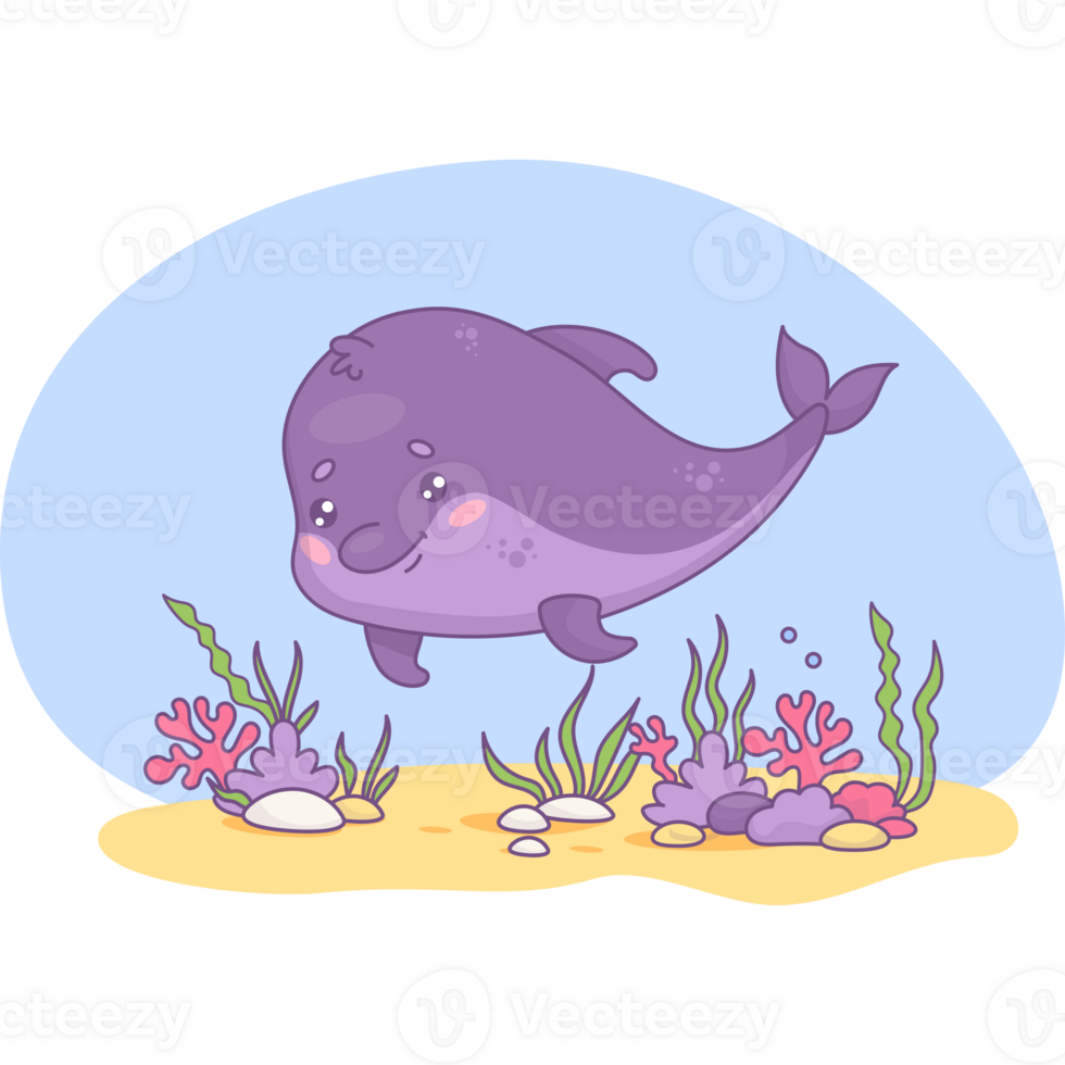 Cute funny dolphin png