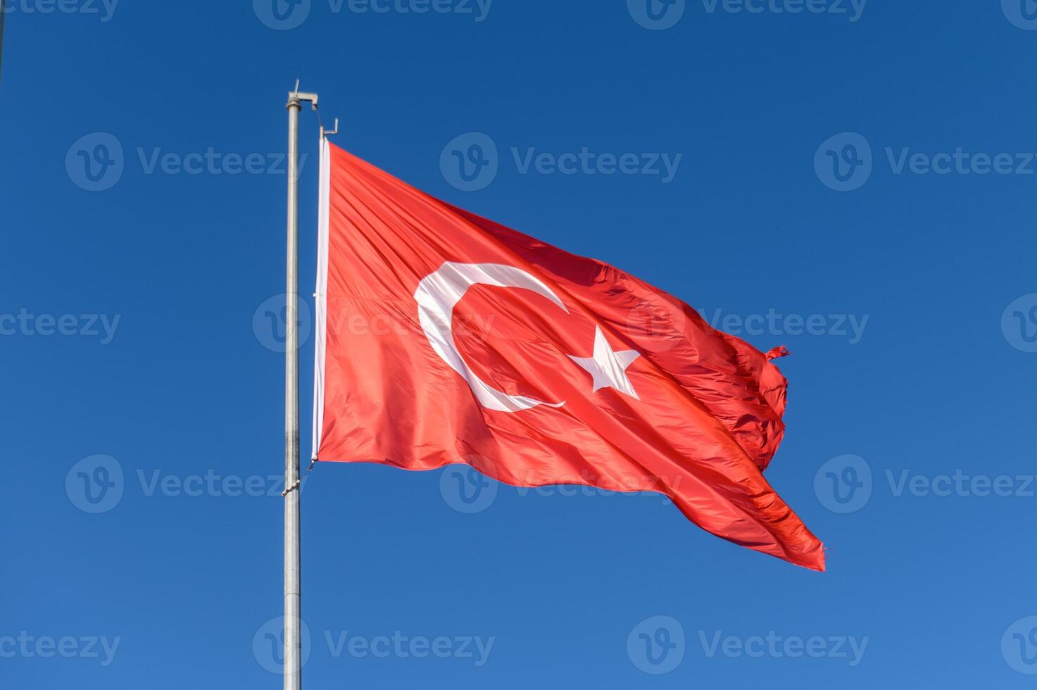 Turkish flag on a sunny winter day 1 photo