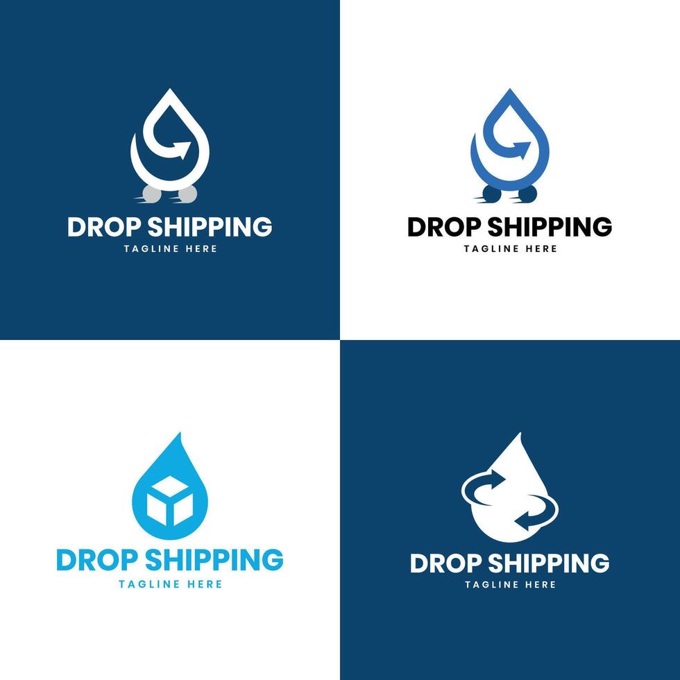 Drop Shipping Business Logo design modern minimal collection vector