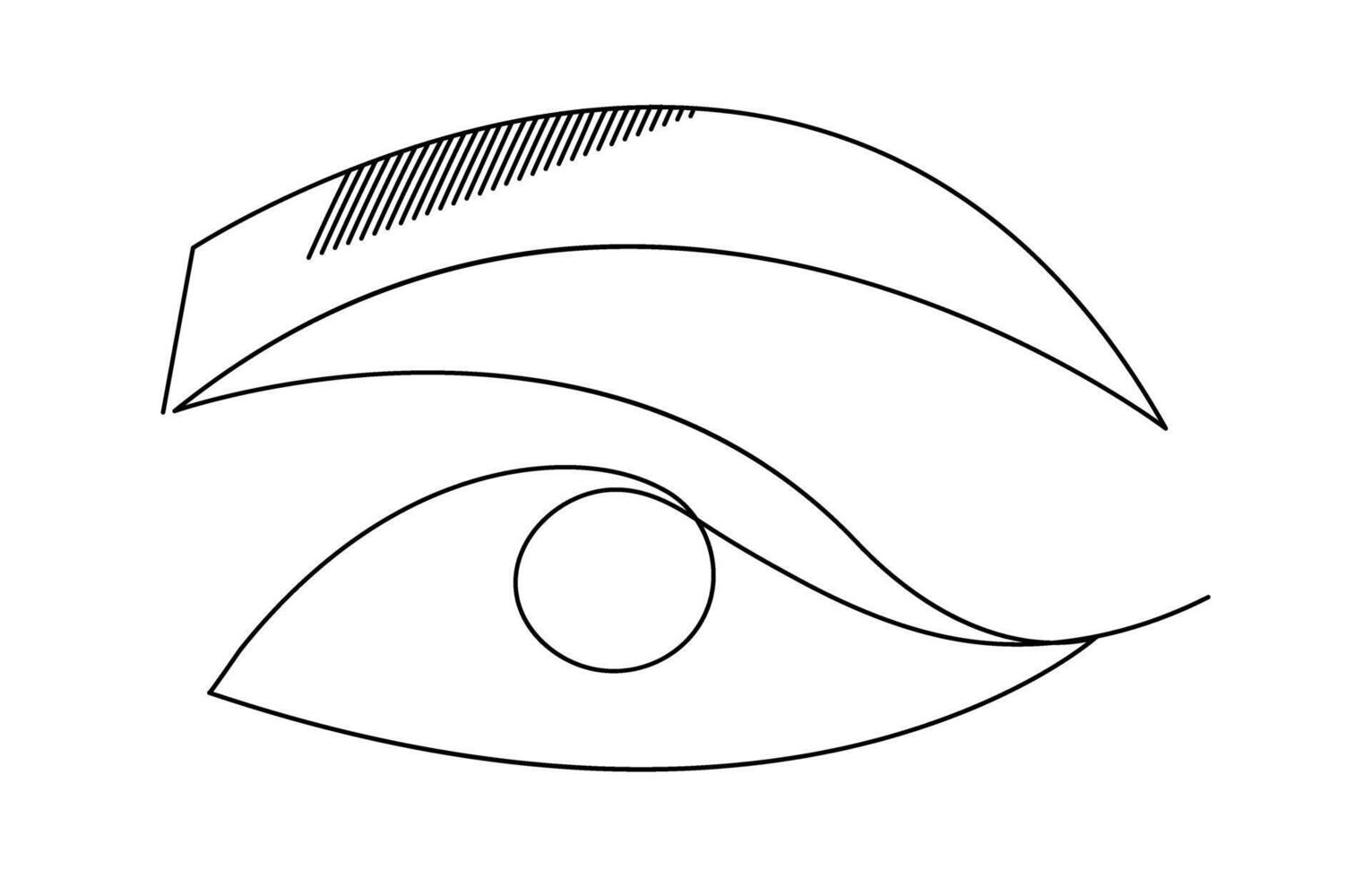 Human eye Continuous single line art drawing vector