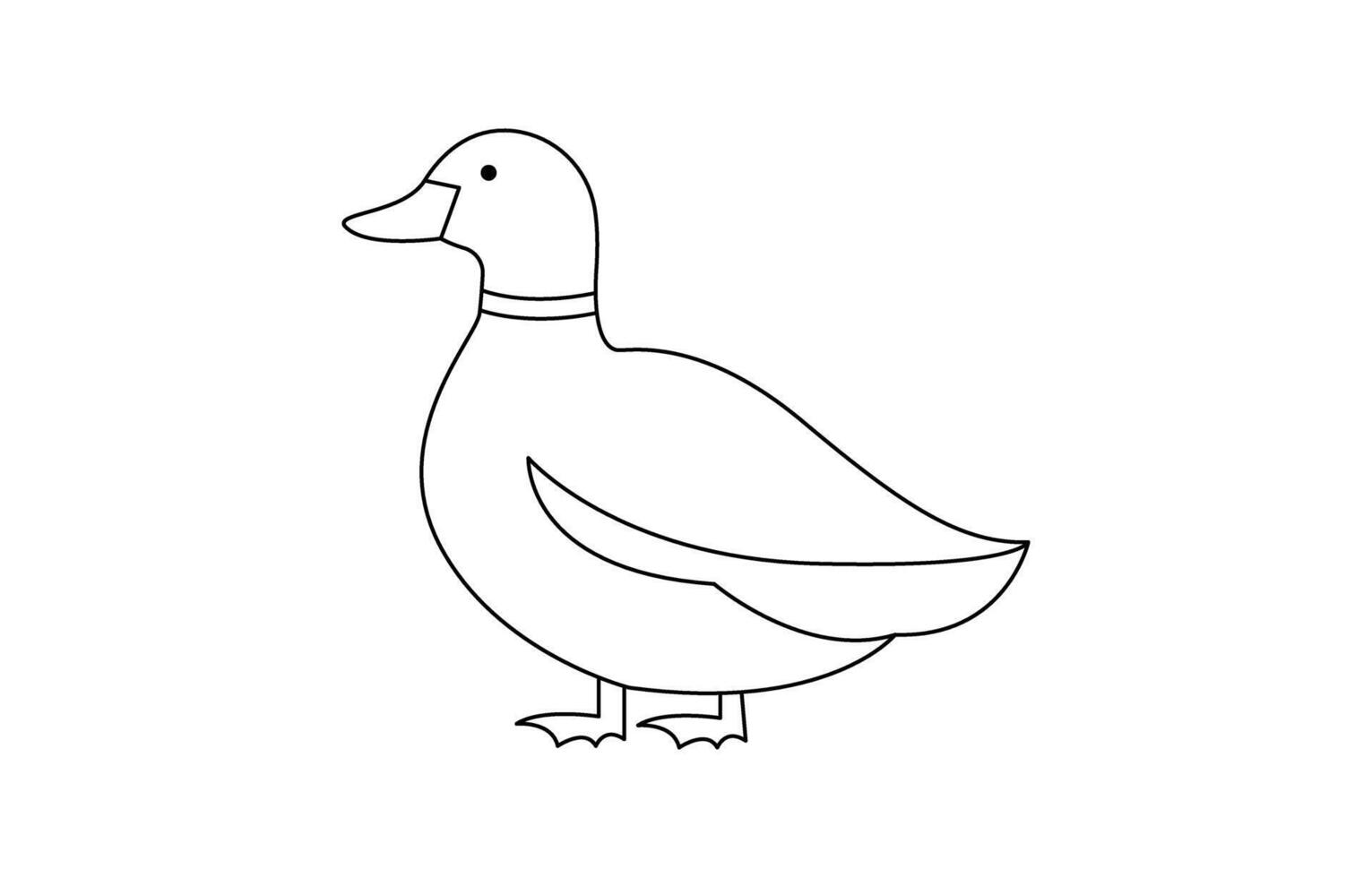 Duck in one continuous line drawing illustration vector