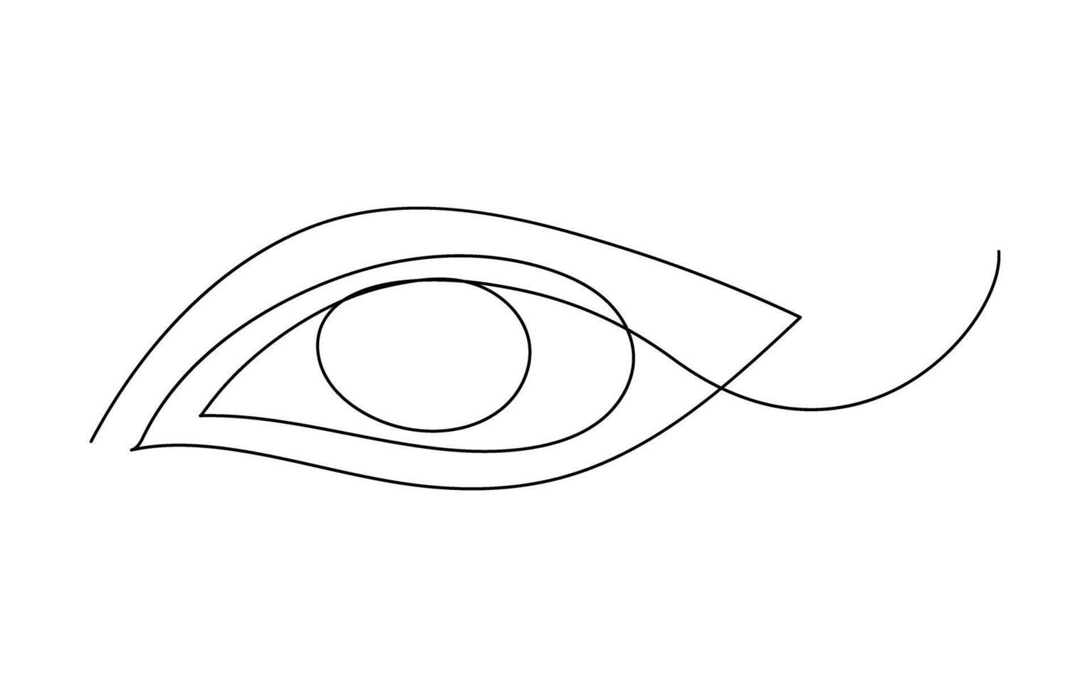 Human eye Continuous single line art drawing vector