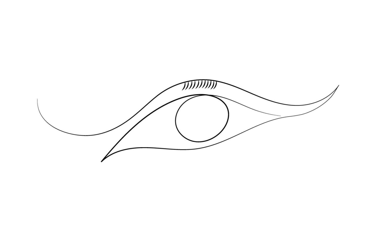 Human eye Continuous single line art drawing vector