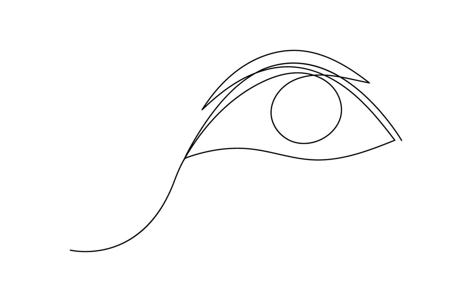Human eye Continuous single line art drawing vector