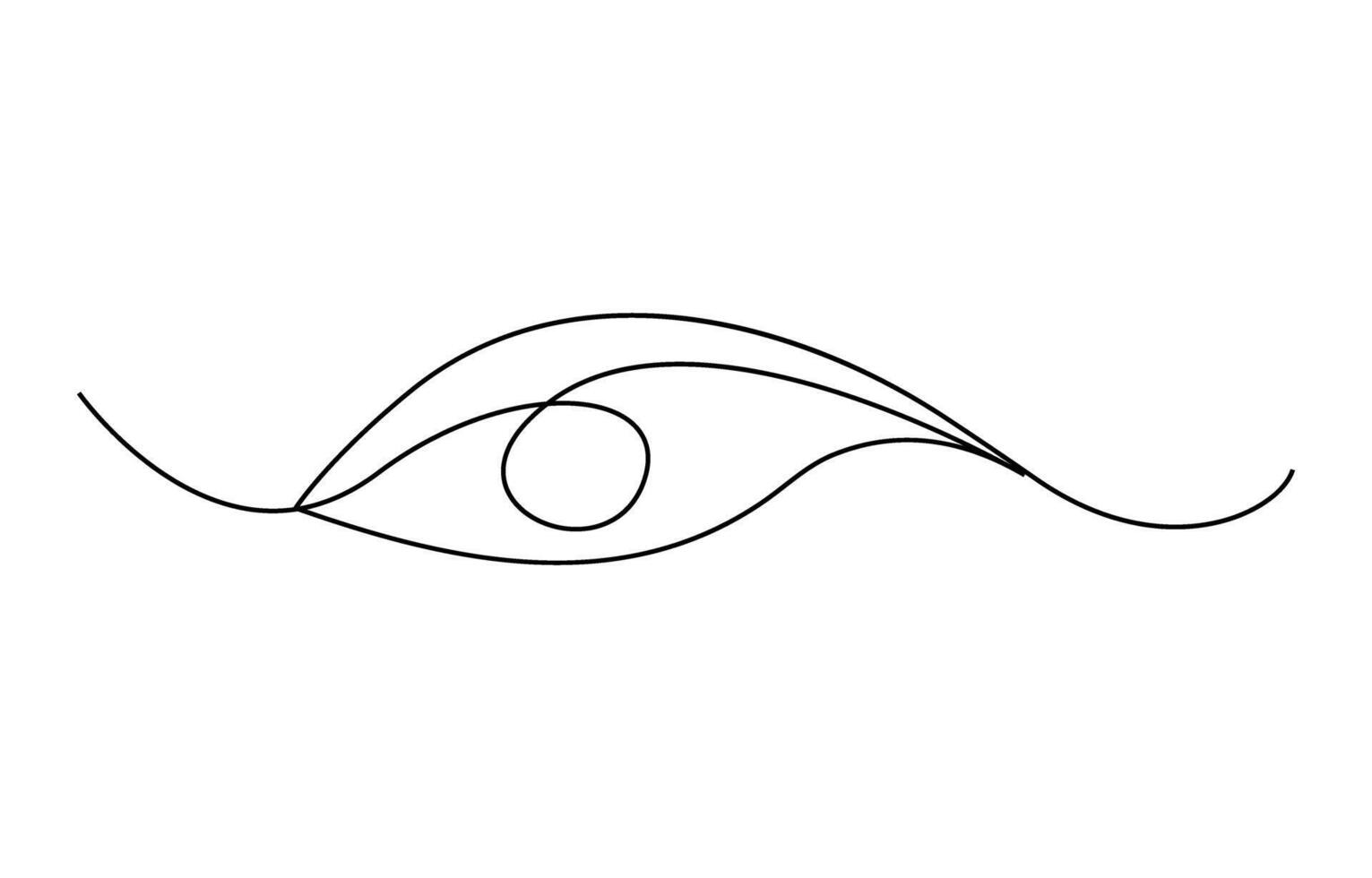 Human eye Continuous single line art drawing vector