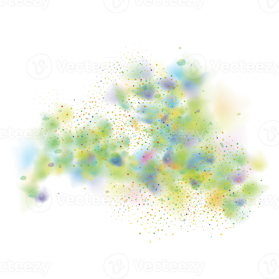 An explosion of colorful smoke clouds.Multicolor fog with blue and yellow particles.Explosions of color powder. png