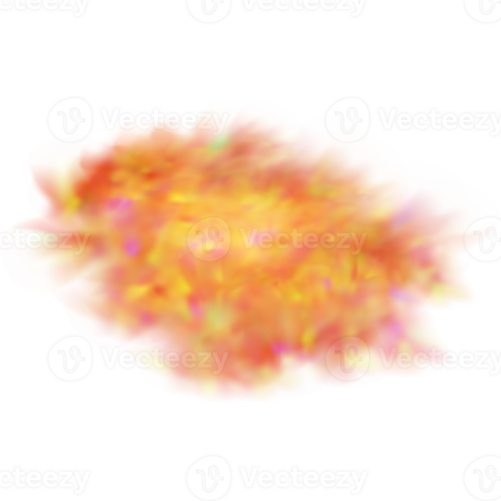 An explosion of colorful smoke clouds.Multicolor fog with blue and yellow particles.Explosions of color powder. png