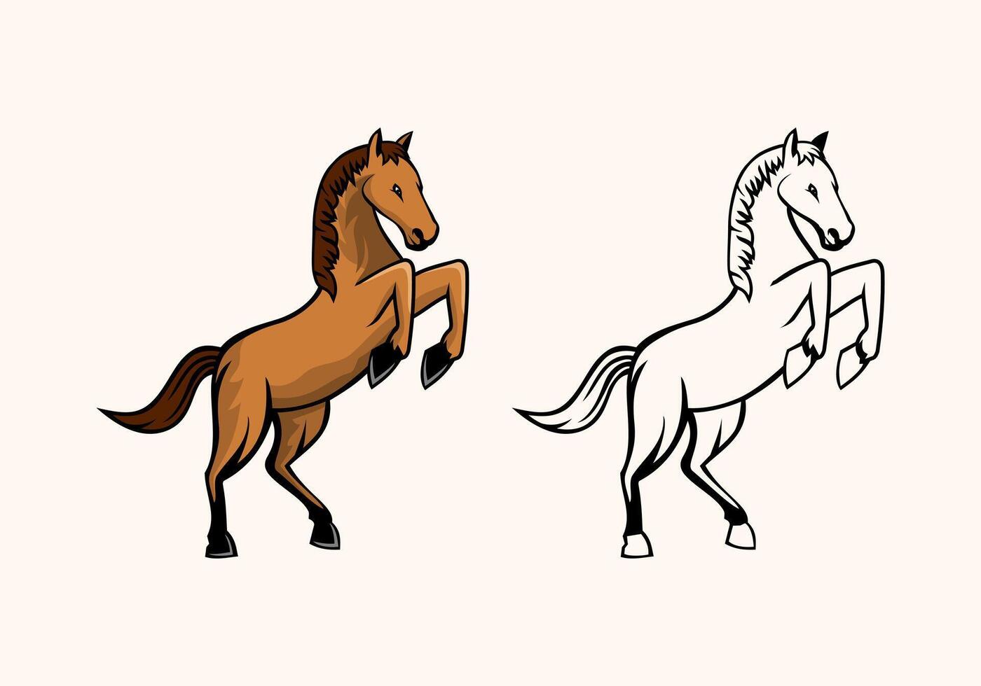 Horse Character Design Illustration vector
