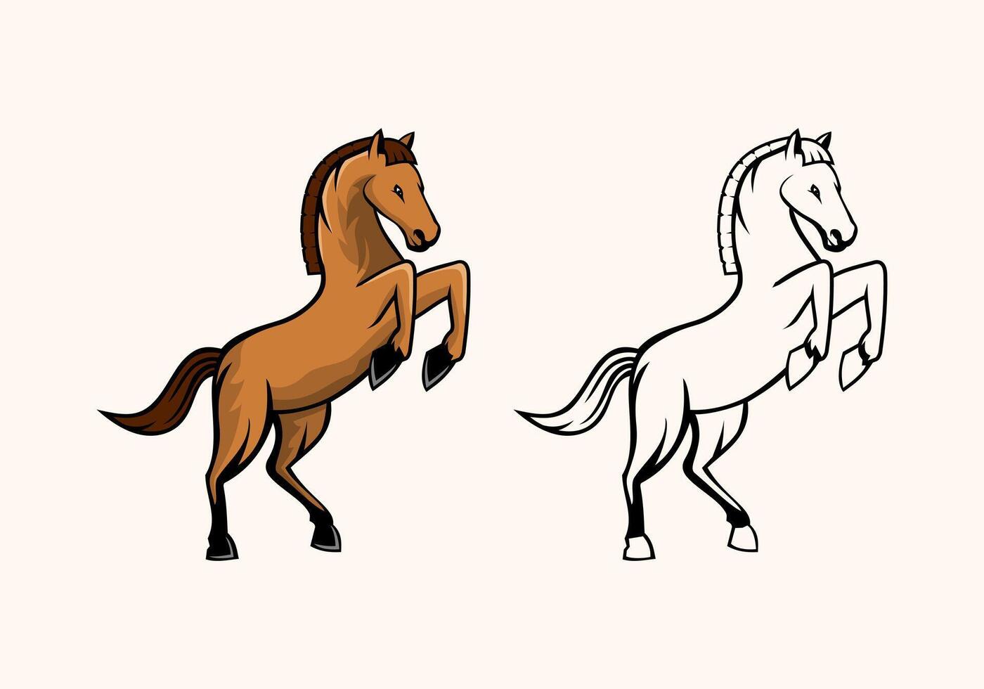 Horse Character Design Illustration vector