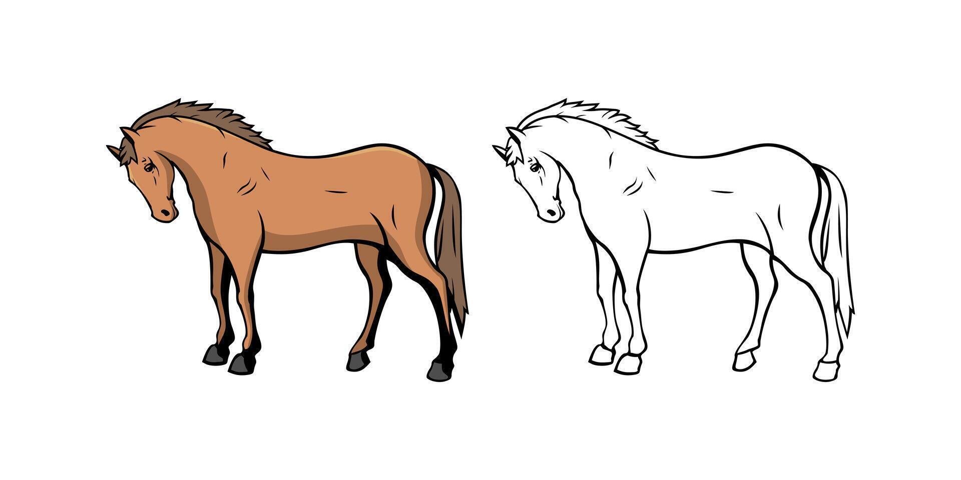 Horse Character Design Illustration vector