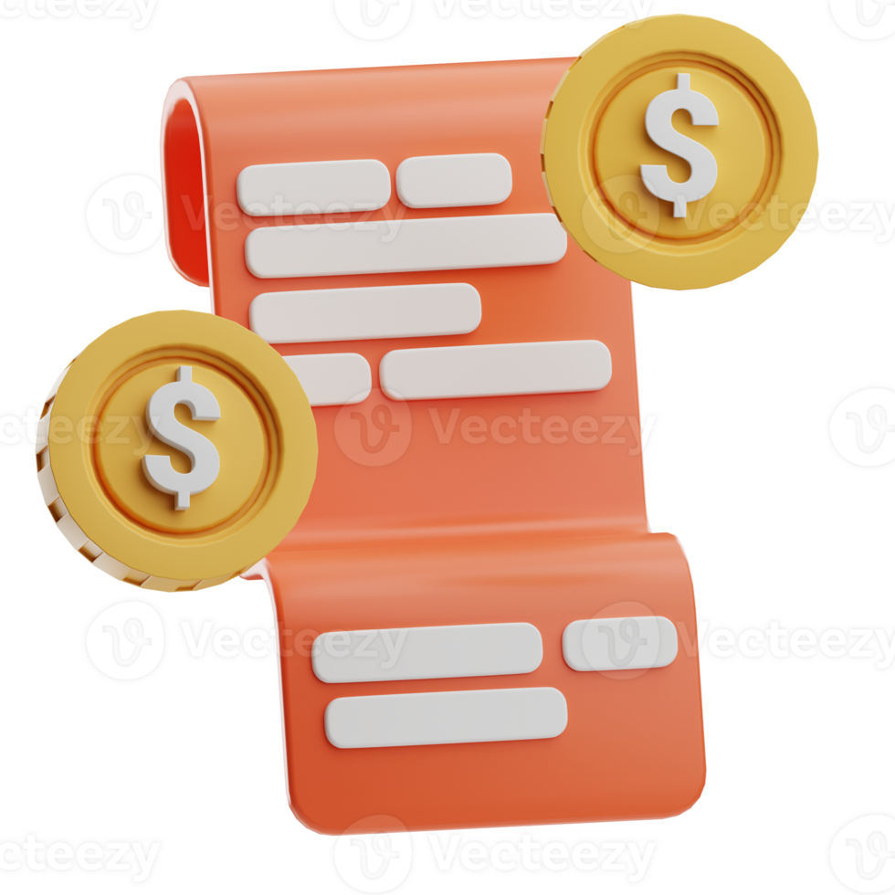 Bank Notes business illustration 3d png