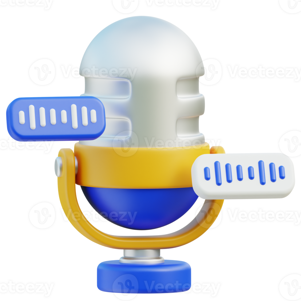 AI Voice Recognition Icon 3D Design png