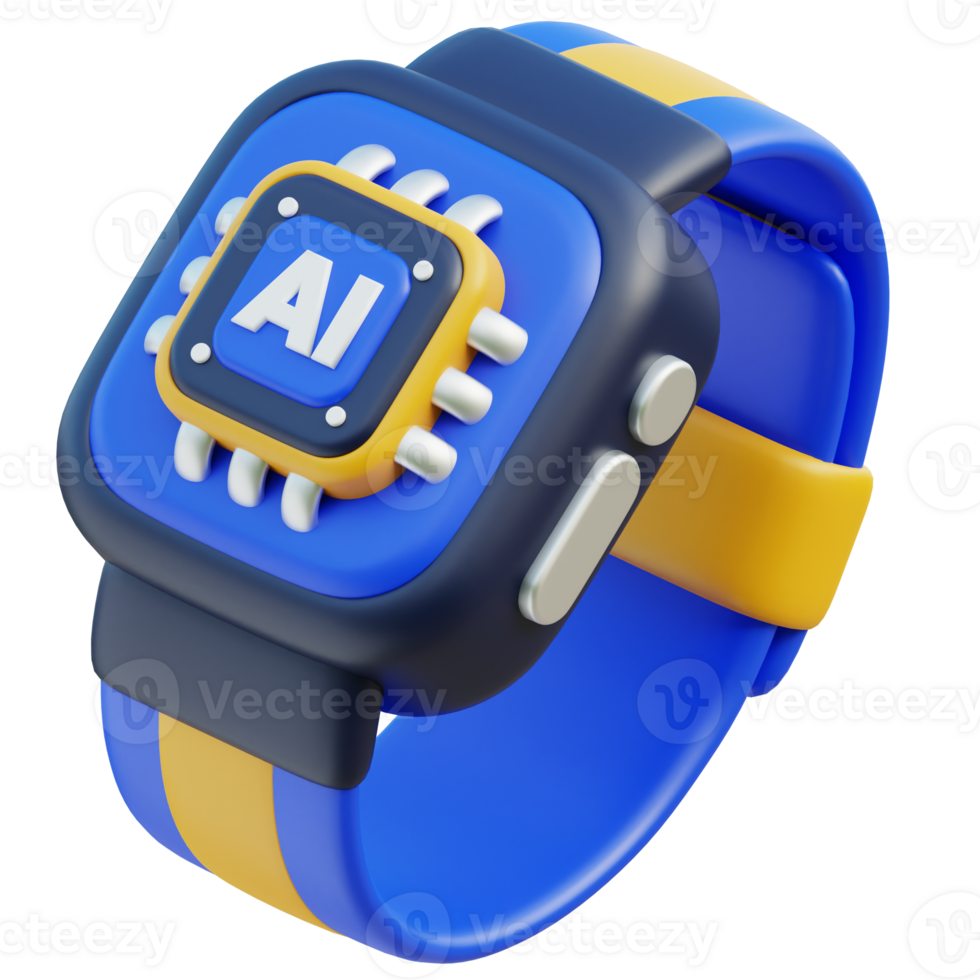 AI Smartwatch Icon 3D Design png