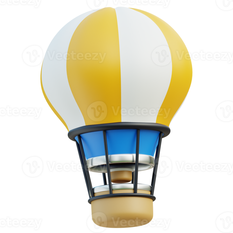 Hot Air Balloon Icon 3D Design png