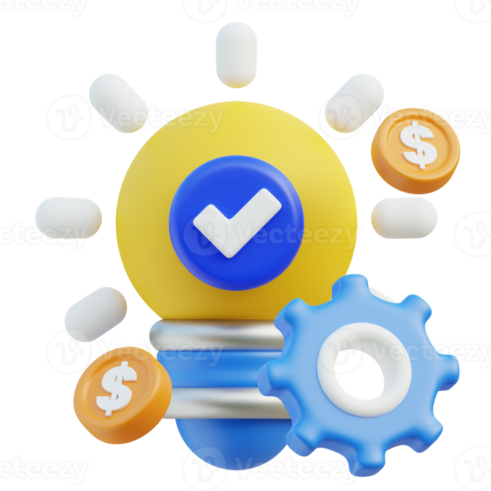 Business Solution Icon 3D Design png