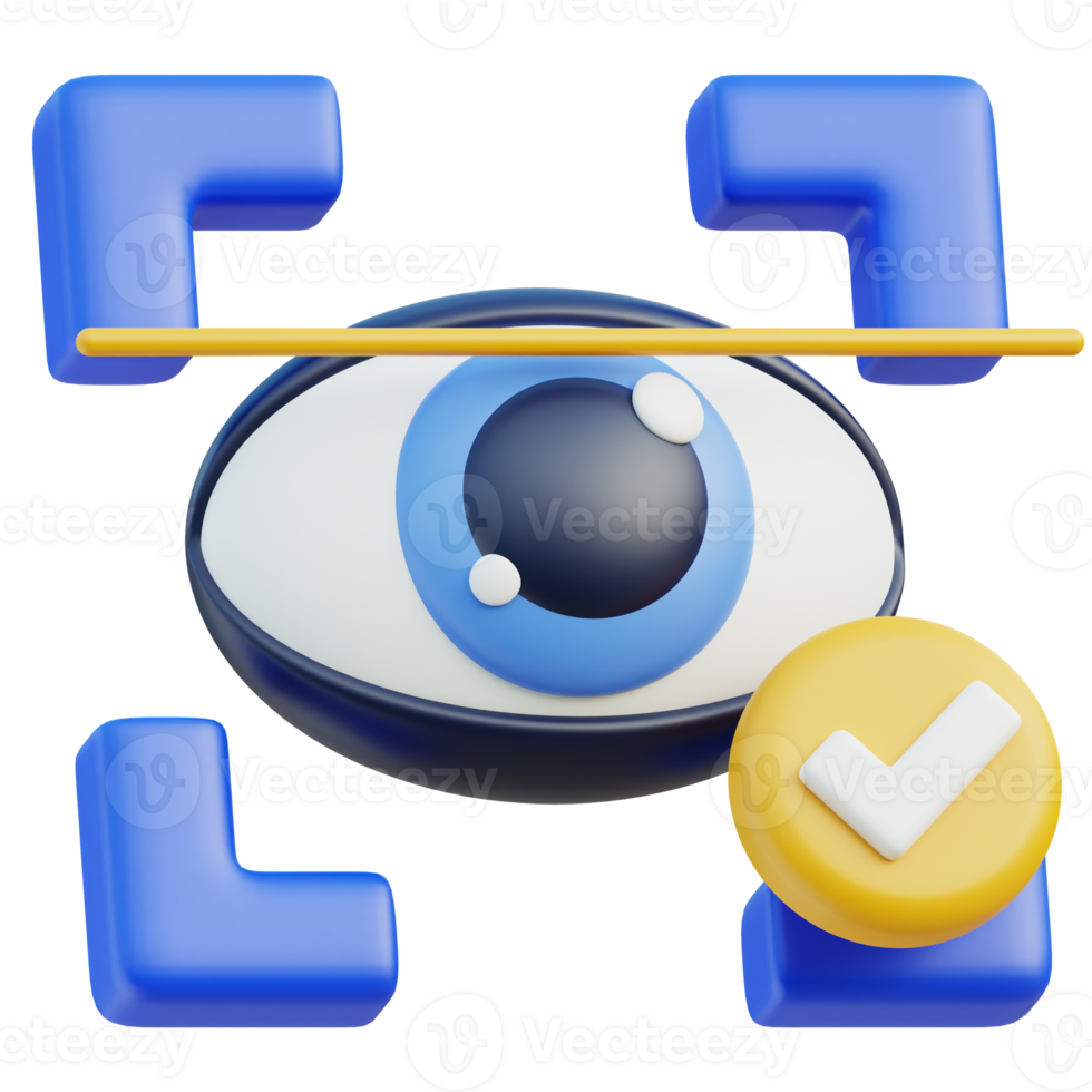 AI Eye Recognition Icon 3D Design png