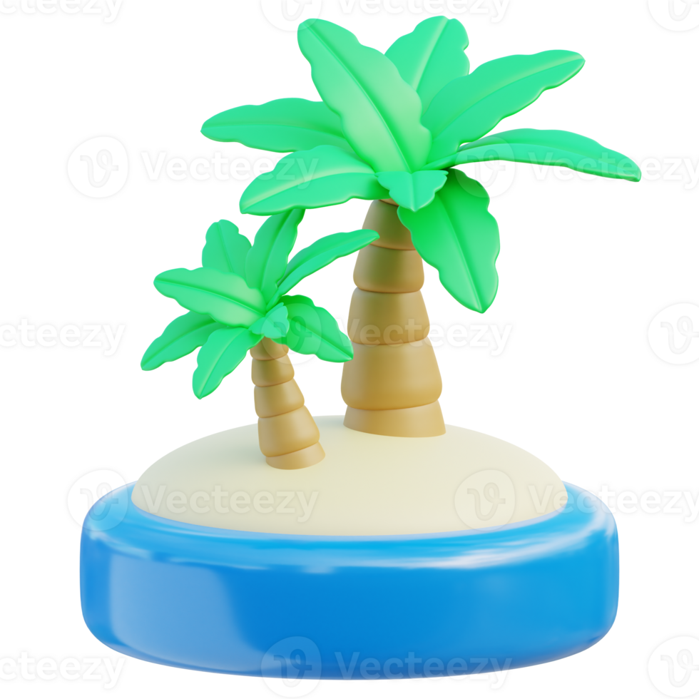 Palm Tree Icon 3D Design png