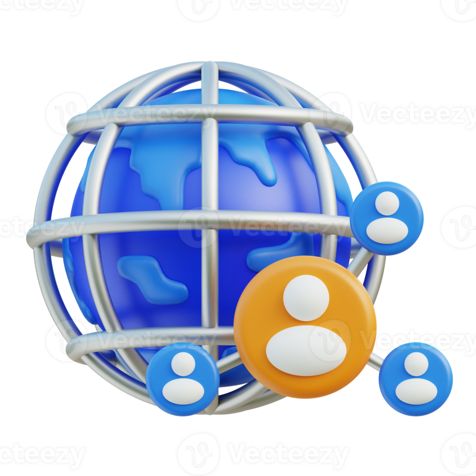 Business Networking Icon 3D Design png