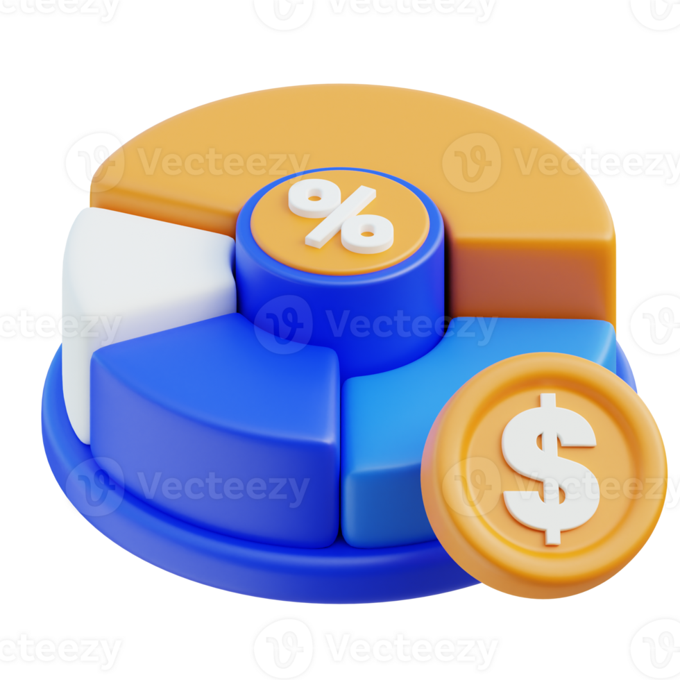 Pie Chart Icon 3D Design png