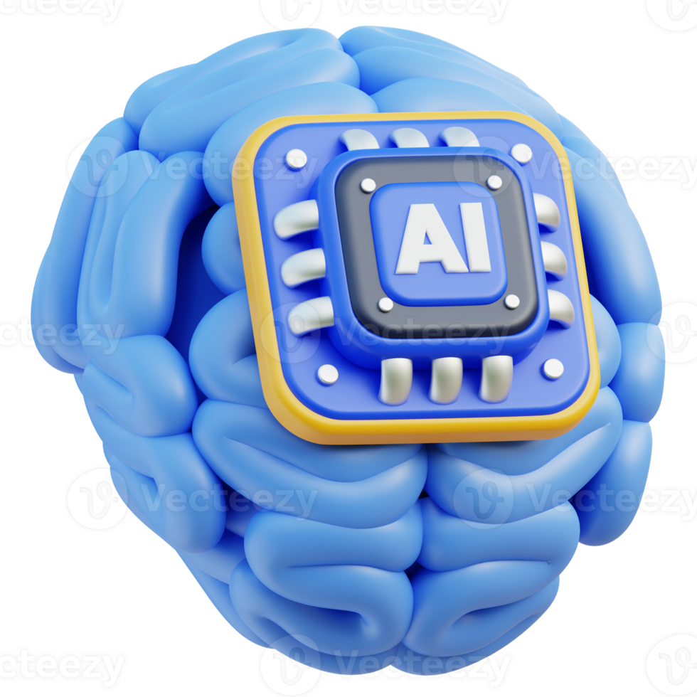 AI Machine Learning Icon 3D Design png