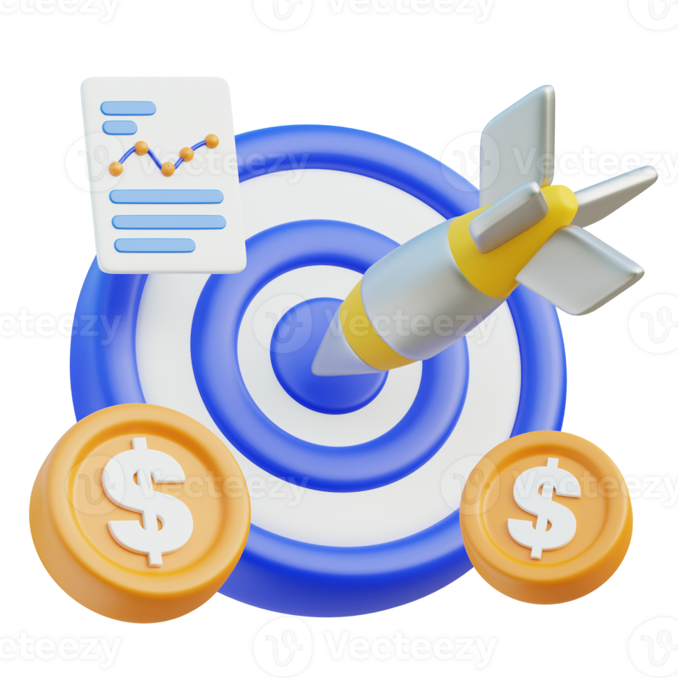 Business Target Icon 3D Design png